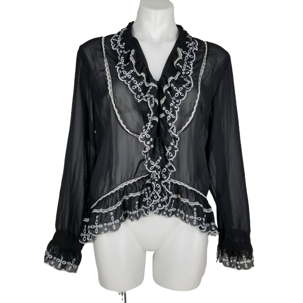 🔲 WOW! 😲 Black&White Ruffled Blouse